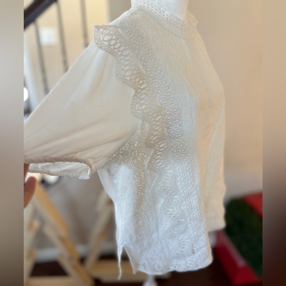 ANDREE BY UNIT White Lace Blouse, 1X - Picture 3 of 13